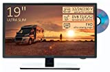 TV HD 19' para Autocaravana - DVD/USB/Ci+/Hdmi - 12/24/230V - Vesa - Ultra Slim Design
